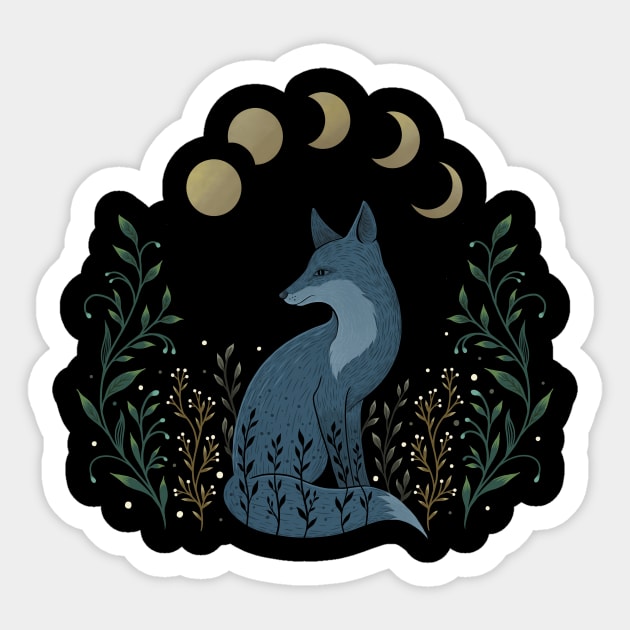 Fox on the Hill Sticker by Episodic Drawing